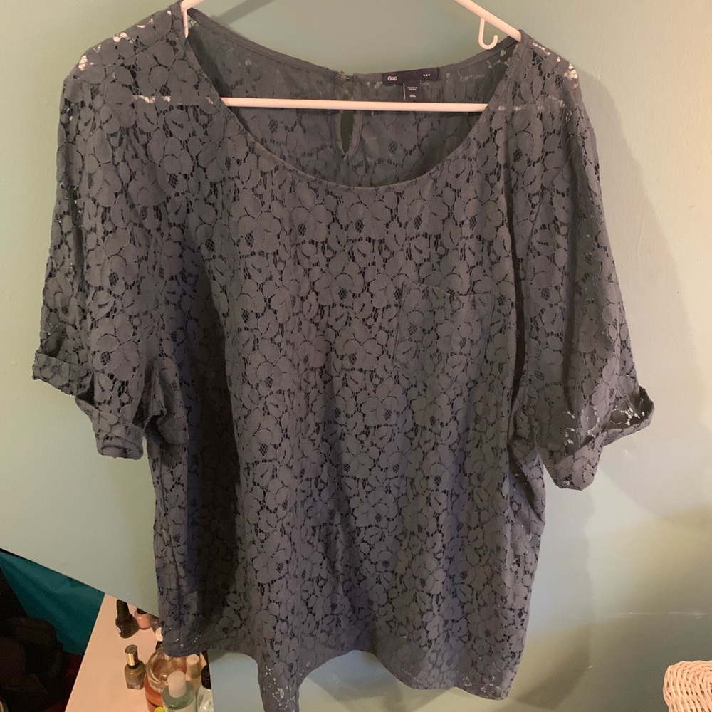 GAP Factory Lace SS Blouse